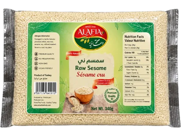 RAW SESAME SEEDS IN PLASTIC BAG